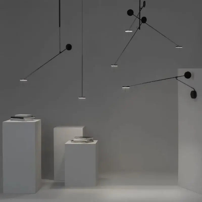 Modern black telescopic wall lamp with minimalist pendant and wall-mounted lighting fixtures for bedroom decorbites black telescopic