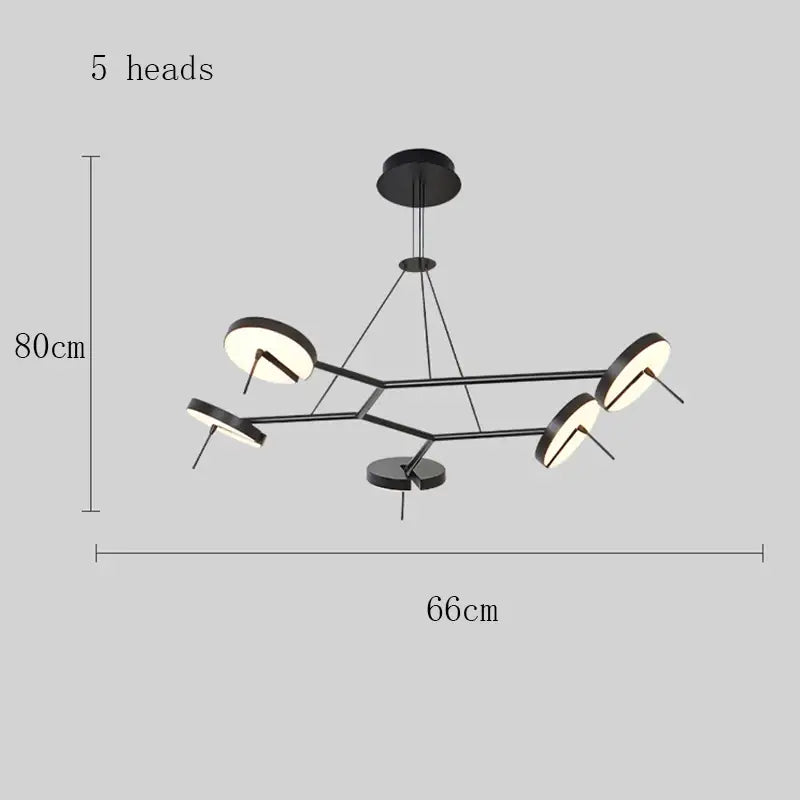 Modern black telescopic wall lamp with five circular light heads for minimalist bedroom decorbites black telescopic lighting
