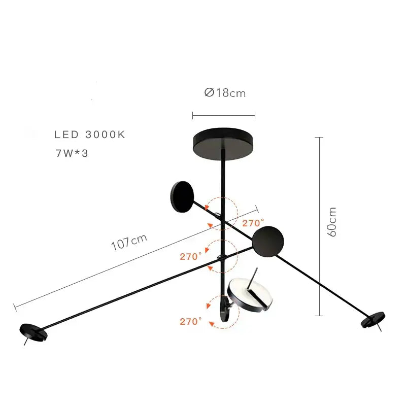 Modern black telescopic wall lamp with three 7w led bulbs on extendable arms for minimalist bedroom lighting decorbites black telescopic