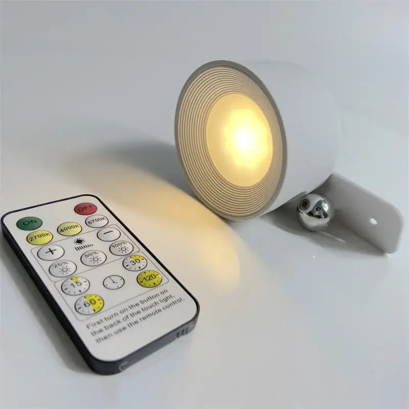 Modern black textured led wall light with white cylindrical spotlight and remote control for bedroom decorbites led wall use