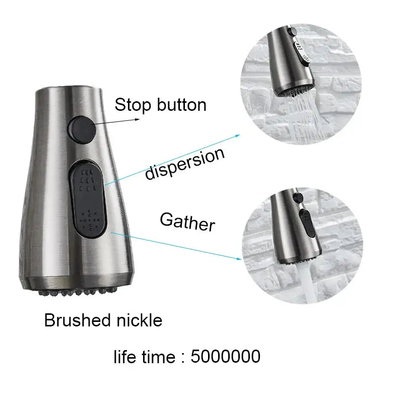Modern black decorbites black touch sensor kitchen faucet with brushed nickel sprayer stop button and multiple settings