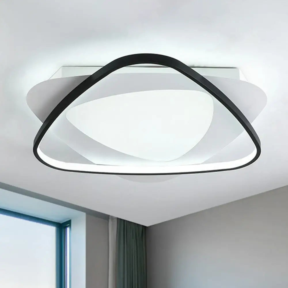 DecorBites™ DecorBites™ Modern Black Triangle Flush LED Ceiling Light for Bedrooms