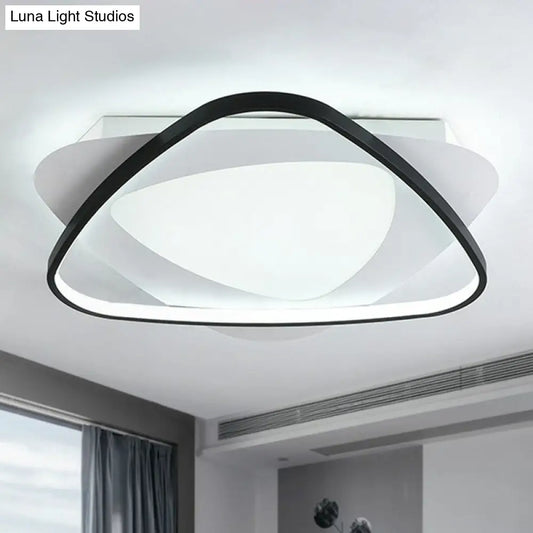 DecorBites™ DecorBites™ Modern Black Triangle Flush LED Ceiling Light for Bedrooms
