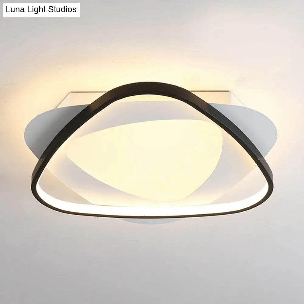 DecorBites™ DecorBites™ Modern Black Triangle Flush LED Ceiling Light for Bedrooms