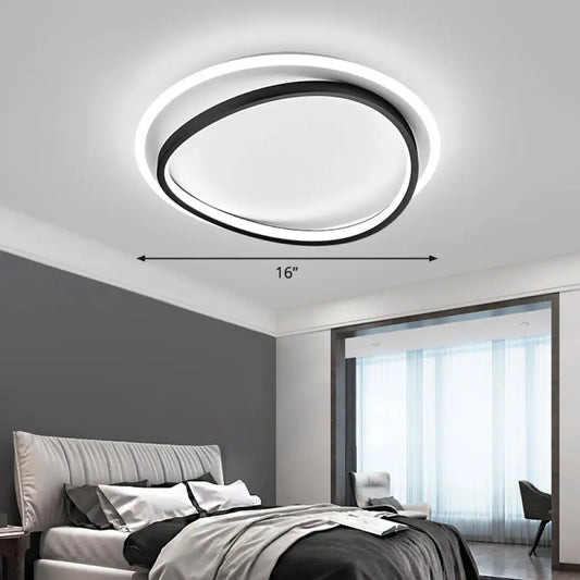 DecorBites™ DecorBites™ Modern Black Triangle LED Ceiling Light for Bedroom - Simplicity Metal Flush Mount Lamp