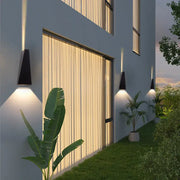 Modern black triangular led wall light sconce with warm focused lighting perfect for decorbites led wall use