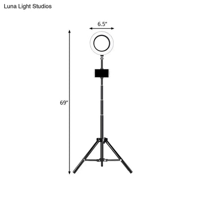 DecorBites™ DecorBites™ Modern Black Tripod LED Ring Vanity Light with Metallic Finish and Flush Mount Design