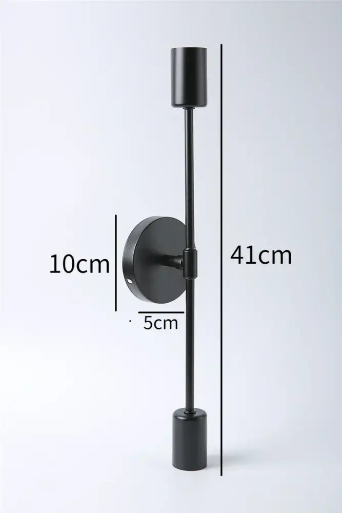 Modern black two arm led wall lamp with black matte finish and cylindrical design for bedroom vanity lighting