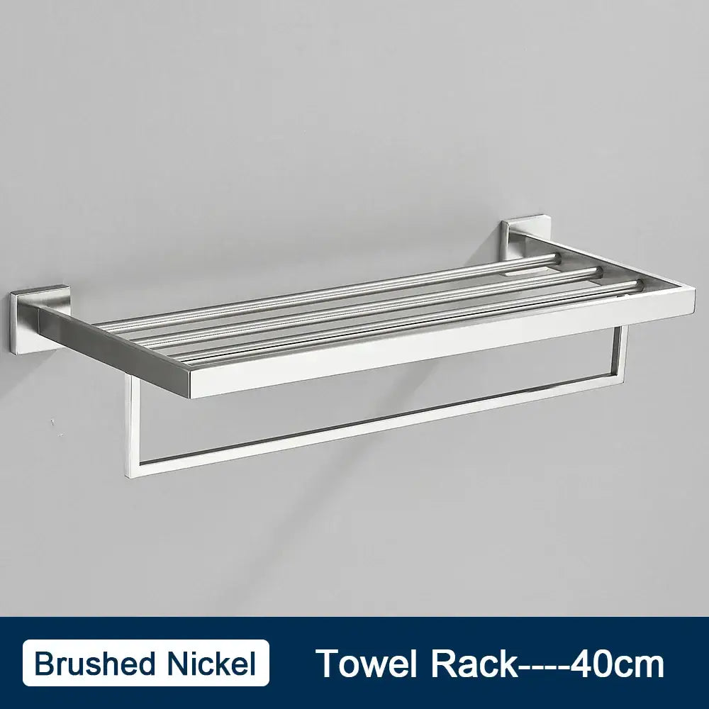 Modern black two tier towel rack with brushed nickel four horizontal bars and lower hanging loop decorbites black towel rack