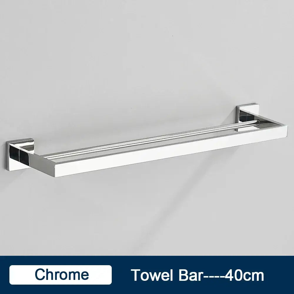 Modern black two tier towel rack with chrome-finished double towel bar for sleek bathroom decorbites black towel rack