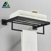 Modern black two tier metal towel rack with sleek design ideal for bathroom use decorbites black towel rack