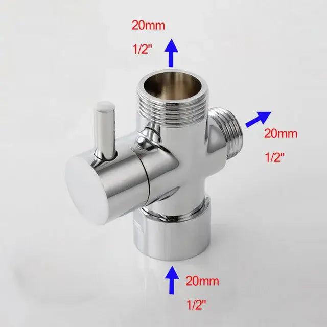 Modern black ultrathin rainfall shower head set with hose and chrome-finished brass three-way bidet faucet with 12-inch connections