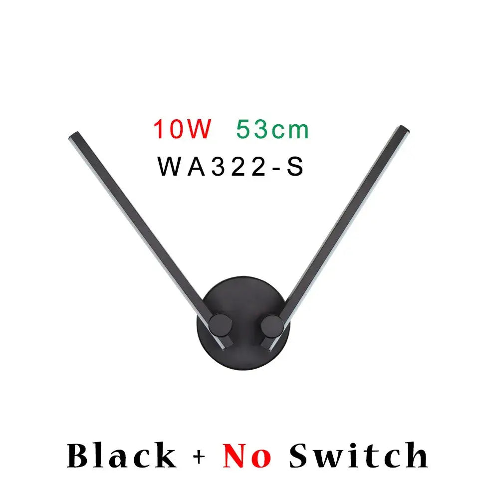 Modern black v-shaped decorbites double arm adjustable wall light wa322-s 10w 53cm span for bedroom decor
