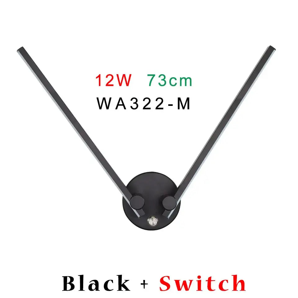 Modern black v-shaped double arm adjustable wall light fixture with circular base for bedroom decorbites double arm wall light
