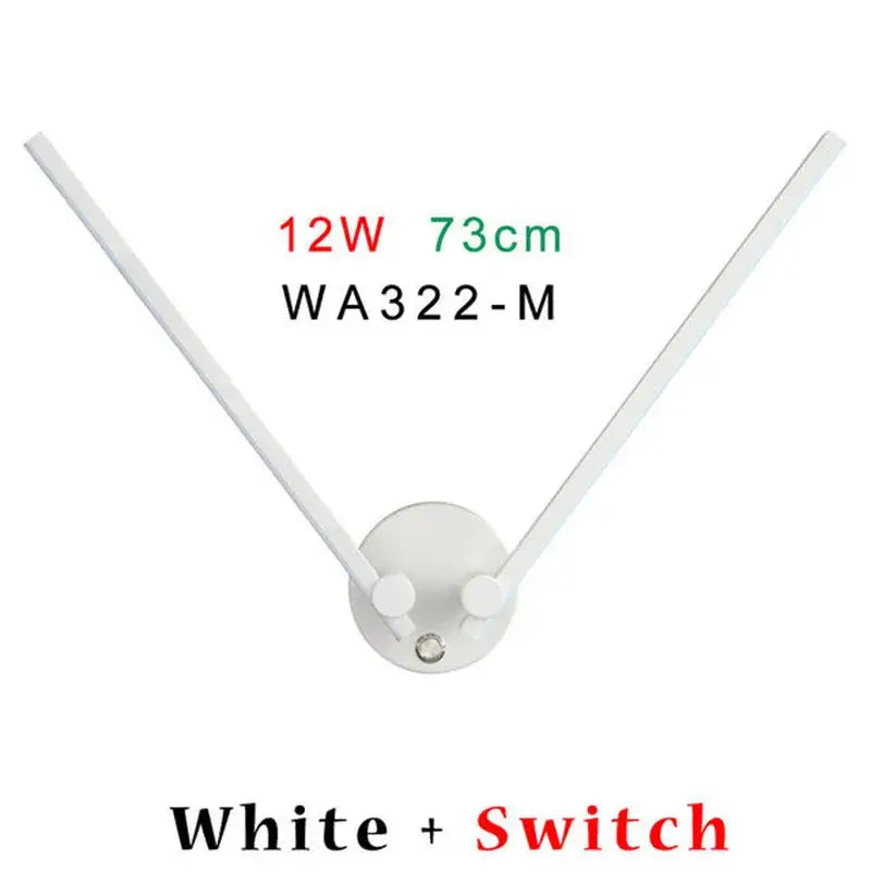 Modern black wall light with v-shaped double arm adjustable design and integrated switch for bedroom decorbites double arm