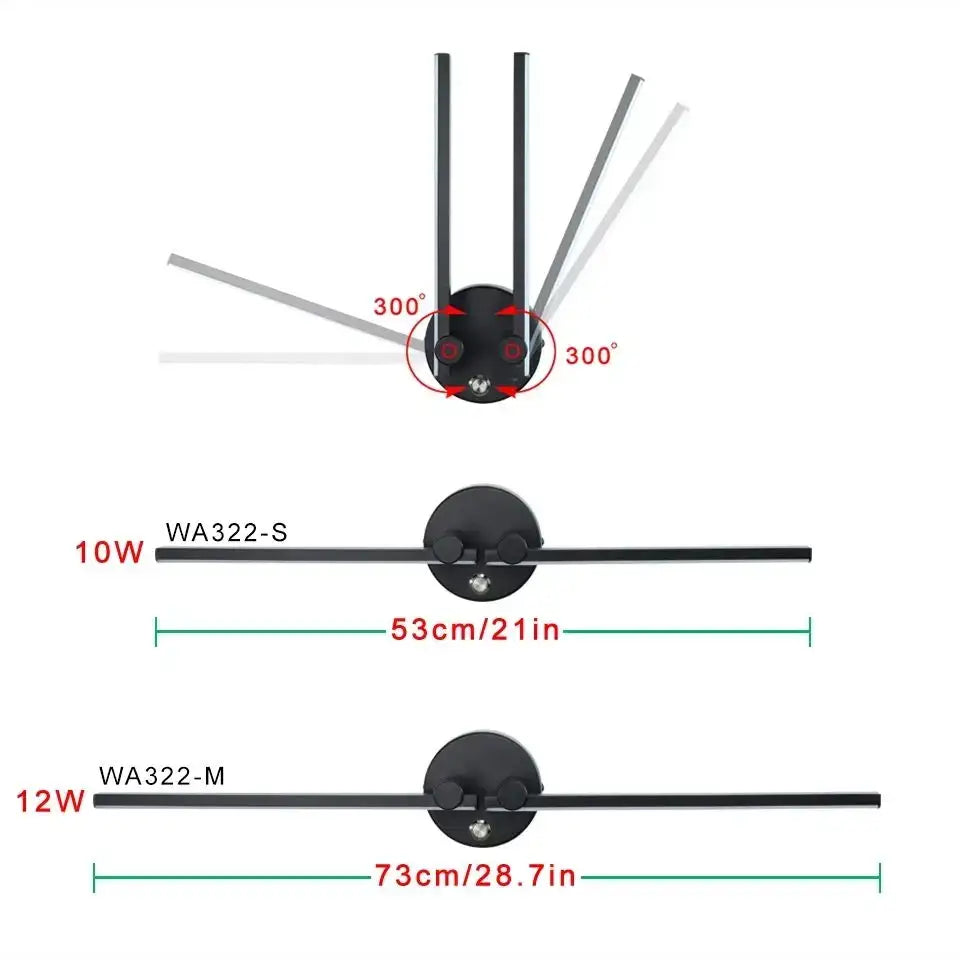 Modern black v-shaped decorbites double arm adjustable wall light with sleek design for bedroom decor