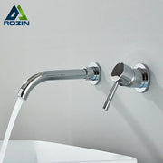 Modern black wall mounted basin faucet with chrome finish and single lever handle by decorbites black wall mounted design
