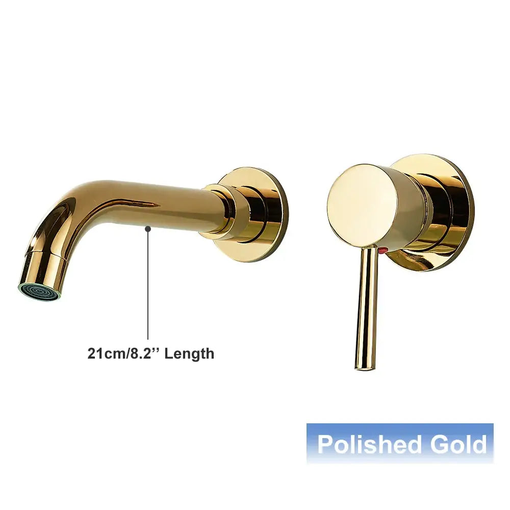Polished gold basin faucet with sleek modern design and matching handle for decorbites black wall mounted bathroom mixer tap