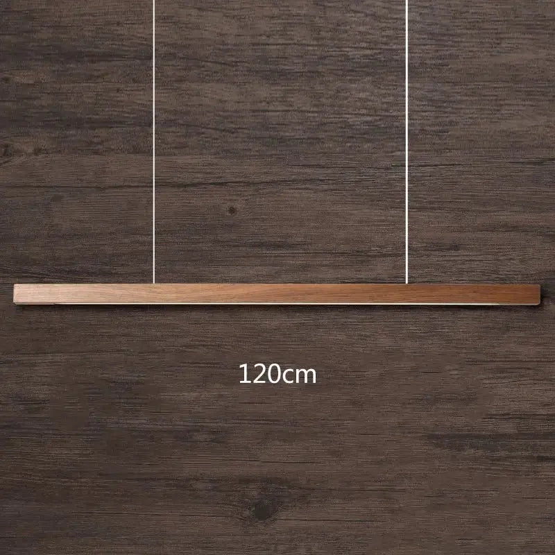 Modern black walnut led pendant light with minimalist rectangular design and natural wood finish for black walnut dining decorbites