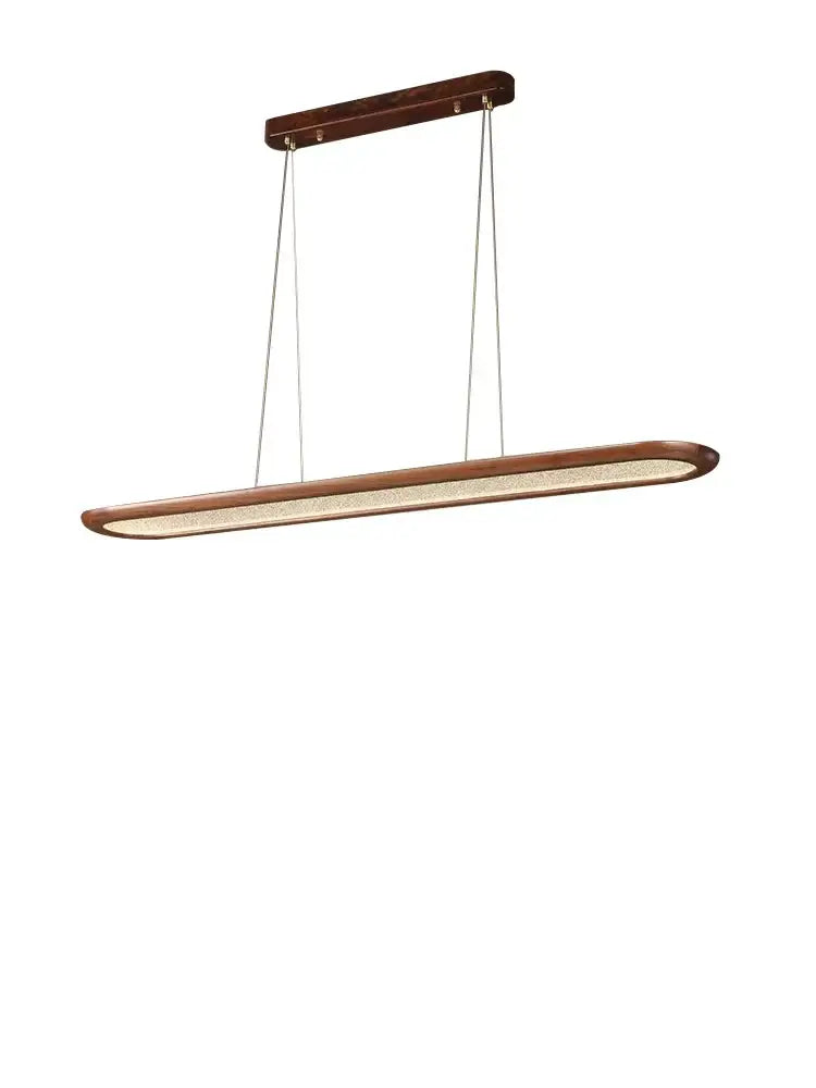 Modern black walnut wooden dining room led pendant lamp with sleek oval design and warm wood accents by decorbites ceiling chandelier