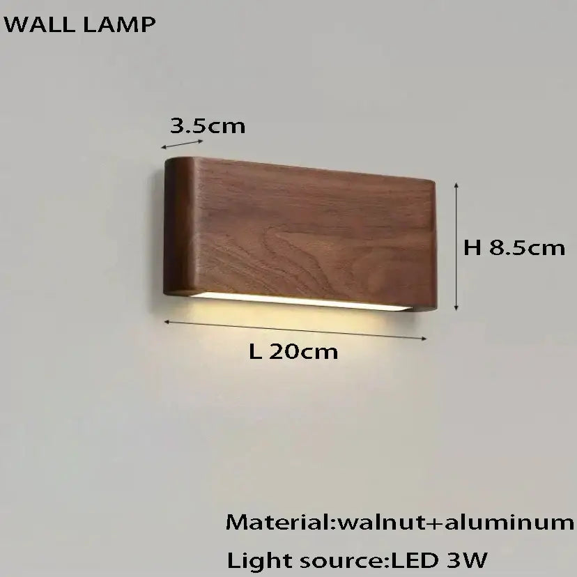 Modern black walnut wooden dining room led pendant lamp with sleek rectangular walnut and aluminum design and warm light, decorbites black walnut ceiling chandelier