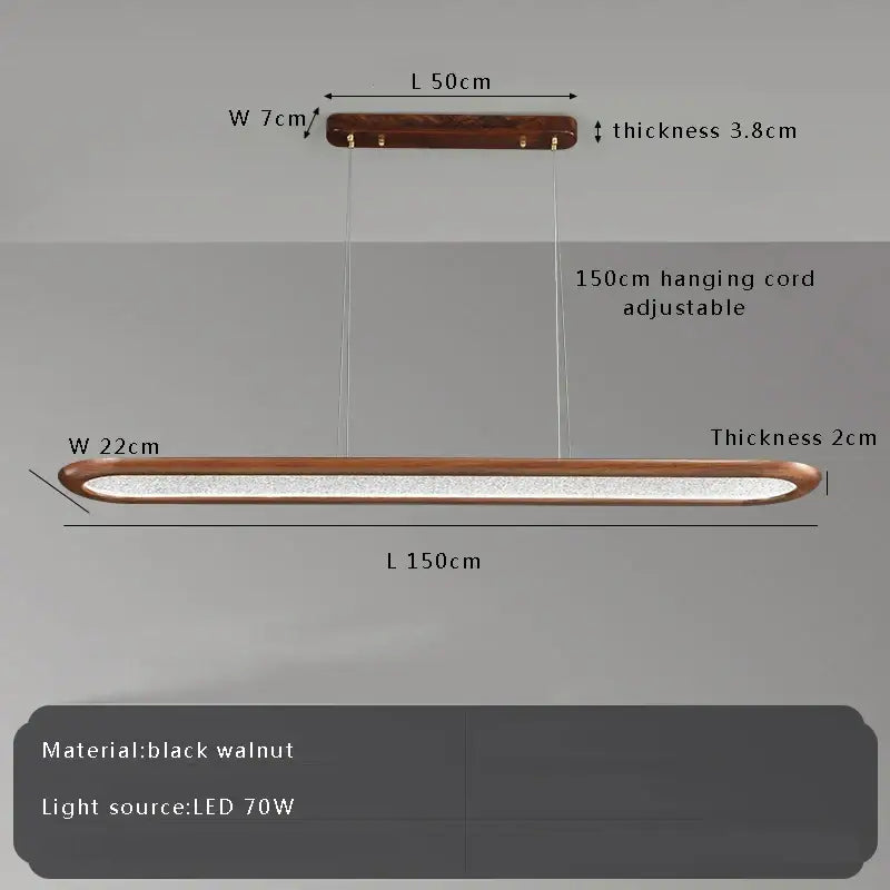 Modern black walnut wooden pendant light with led 70w bulb for dining room ceiling chandelier decorbites black walnut