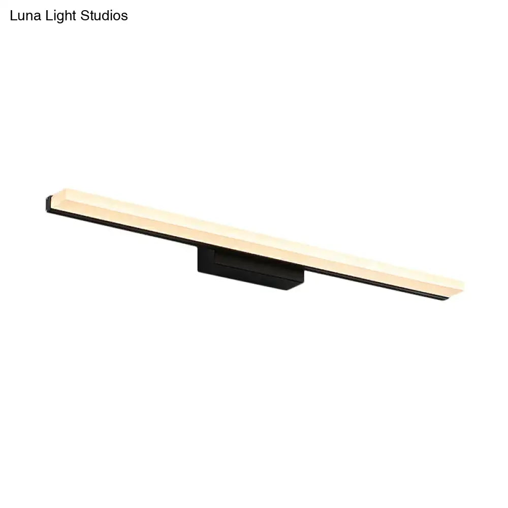 Modern black warm white linear led sconce bathroom wall light with sleek rectangular design and modern style illumination