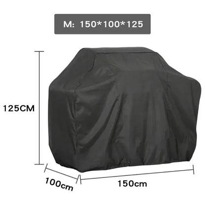 Modern black waterproof bbq grill cover made of durable fabric with reinforced seams and tailored fit for outdoor grills