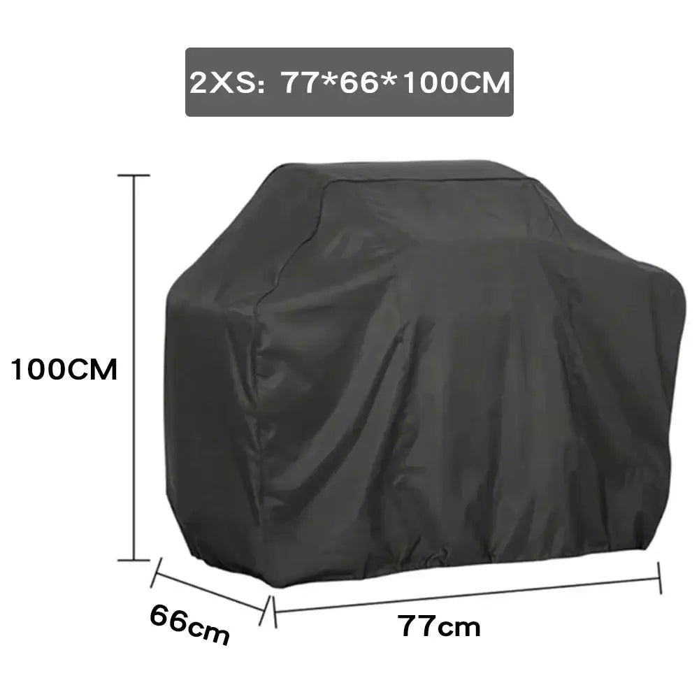 Black durable fabric bbq grill cover designed for 2xs-sized outdoor kitchen grill with waterproof protection