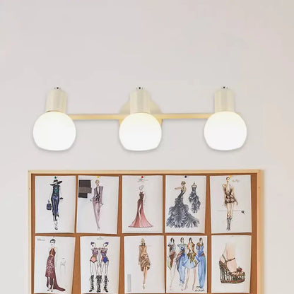 DecorBites™ DecorBites™ Modern Black/White 3-Bulb Wall Sconce with Opal Glass Bubble Shade for Bathroom Lighting