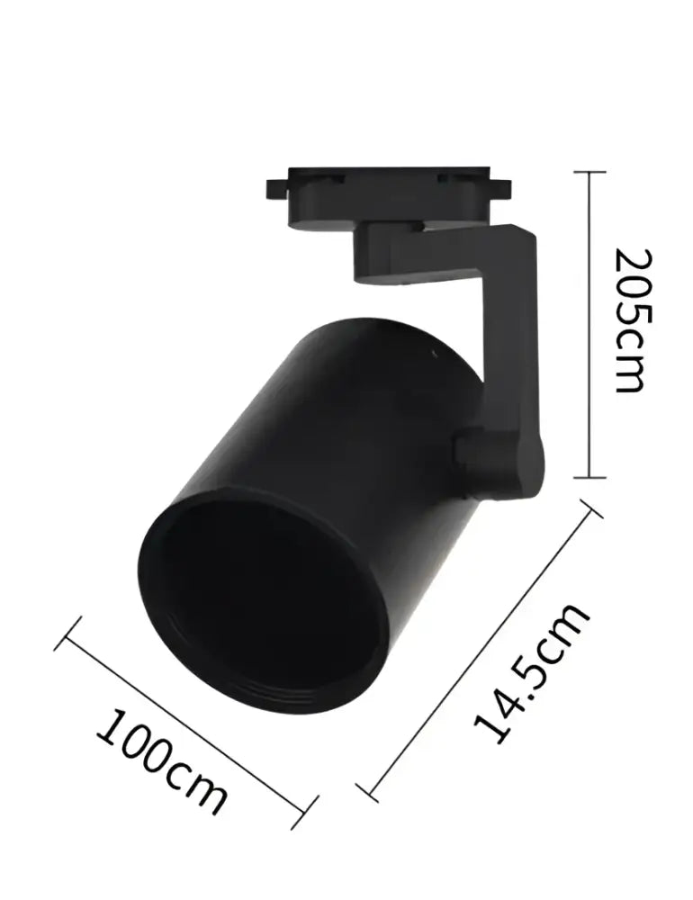 Modern black matte finish 35w led ceiling spot light with cylindrical head and adjustable mounting bracket for retail display