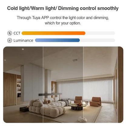 Modern black and white 36w led surface mounted ceiling light with smart color temperature and brightness control via tuya app