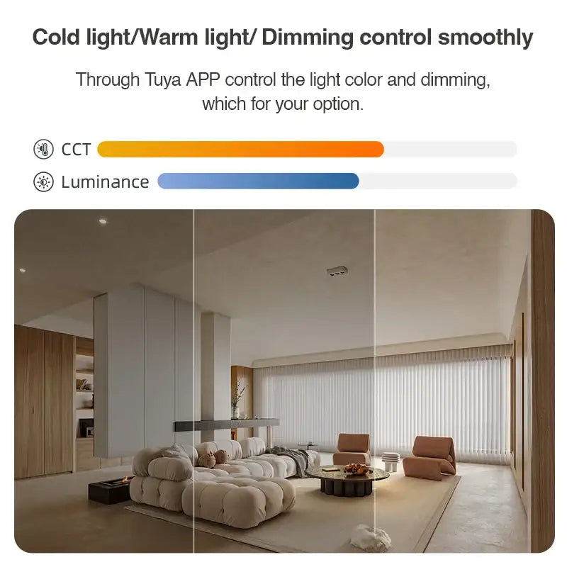 Modern black and white 36w led surface mounted ceiling light with smart color temperature and brightness control via tuya app
