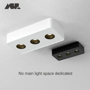 Modern black and white 36w led surface mounted ceiling light with three metallic recessed bulbs for living room use