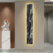 Modern black and white abstract led wall lamp with marble design and warm backlighting for stylish living room decorbites abstract led