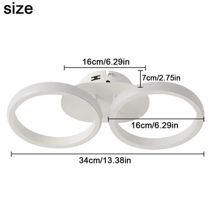 Modern black and white acrylic led ceiling lamp with two circular rings and central mounting plate for living room decorbites acrylic led lighting