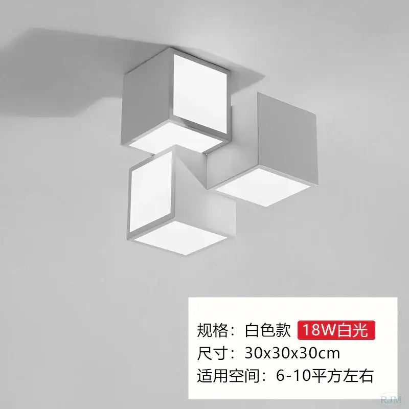 Modern black and white decorbites acrylic led ceiling light with a minimalist cube design for bedroom decor