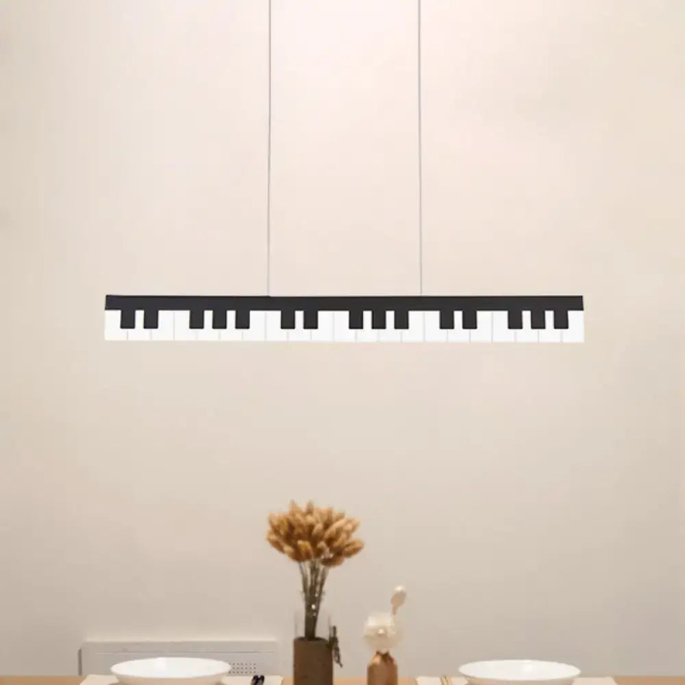 Decorbites™ modern acrylic piano key chandelier lamp fixture in black and white for kids led ceiling light
