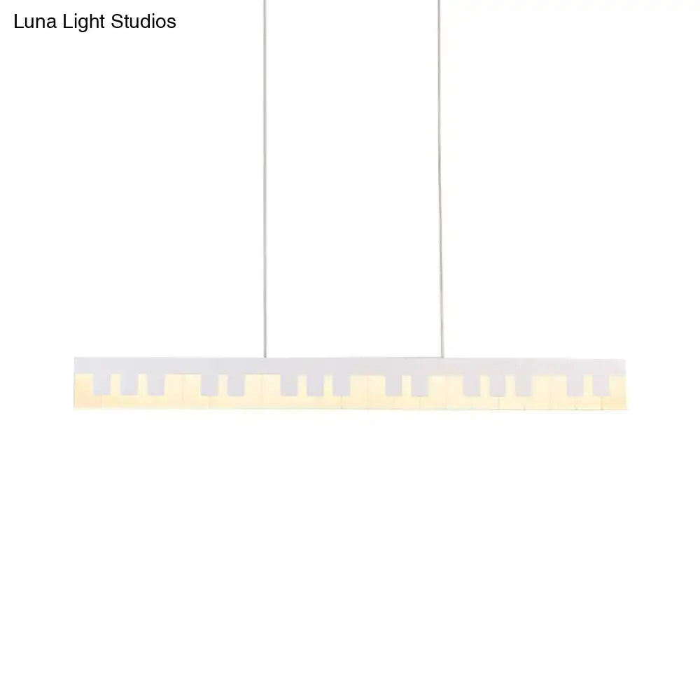 DecorBites™ modern acrylic piano key chandelier lamp fixture with white and warm light segments for kids room ceiling