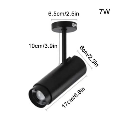 Modern black adjustable beam ceiling spotlight with 7w power rating for office by decorbites adjustable beam