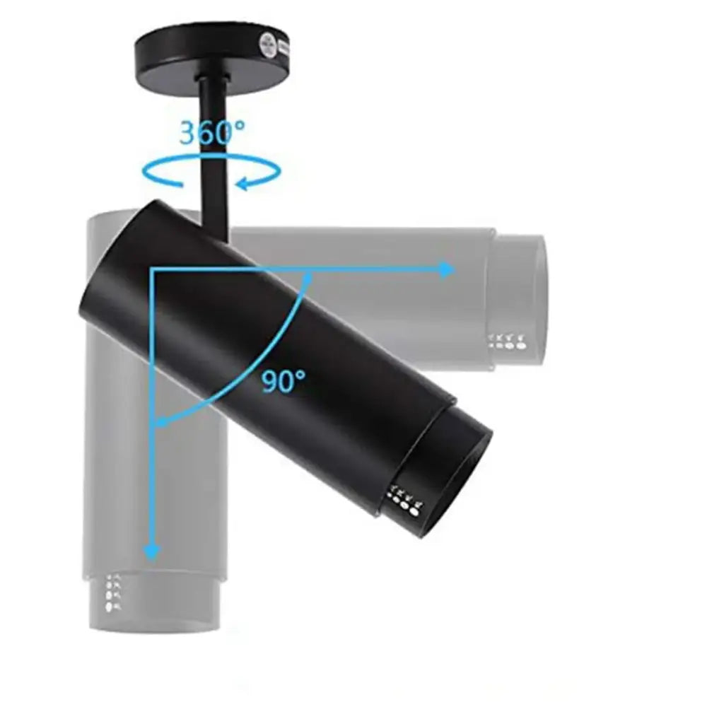Modern black and white adjustable beam ceiling spotlight with 360-degree rotation for office decorbites adjustable beam