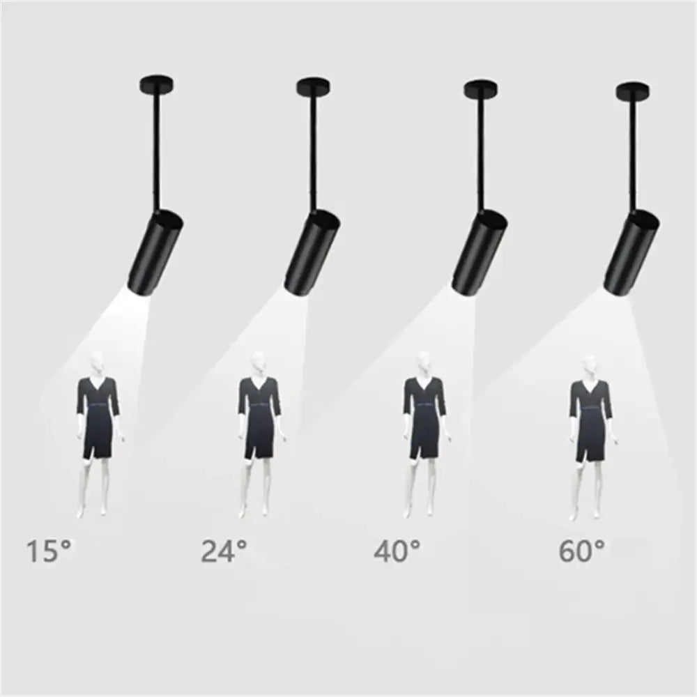 Modern black and white adjustable beam ceiling spotlight with black cylindrical fixtures for office decorbites adjustable beam lighting