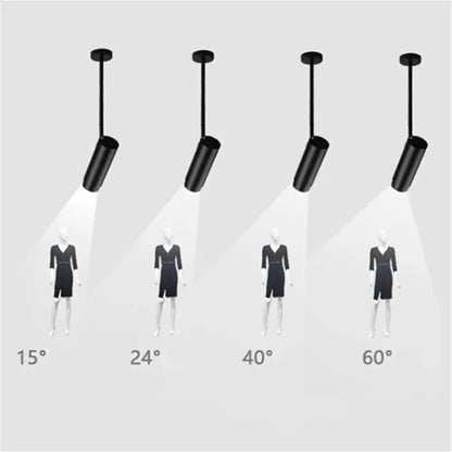 Modern black and white adjustable beam ceiling spotlight with black cylindrical fixtures for office decorbites adjustable beam lighting