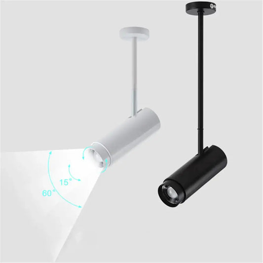 Modern black and white adjustable beam ceiling spotlight with sleek cylindrical design for focused office illumination decorbites adjustable beam