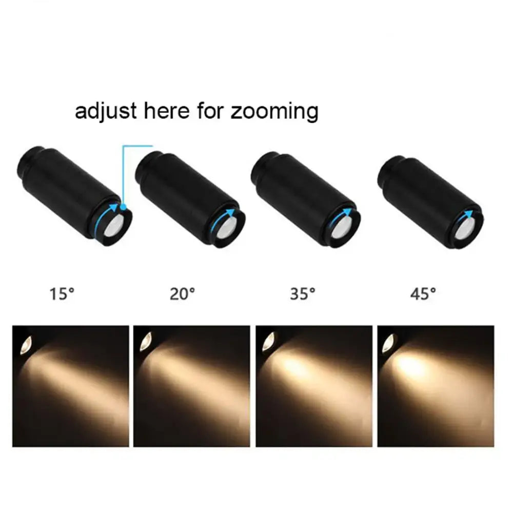 Modern black and white decorbites adjustable beam led ceiling lamp with black cylindrical spotlight and adjustable angle settings
