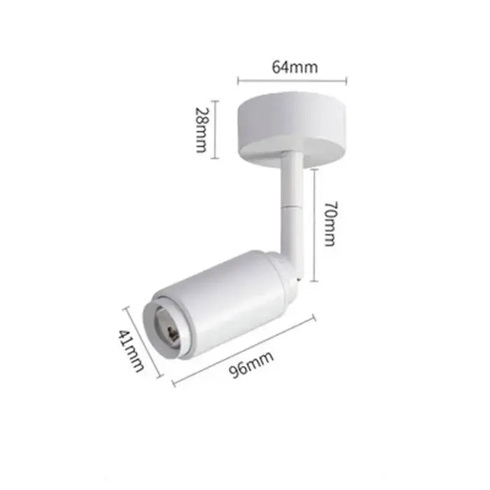 White cylindrical decorbites adjustable beam led track lighting fixture with adjustable head and mounting bracket for ceiling