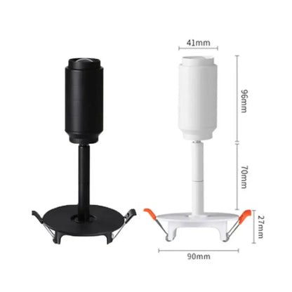 Modern black and white adjustable beam led ceiling lamp with cylindrical heads on stems for living room decorbites adjustable beam