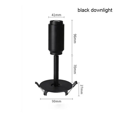Modern black and white adjustable beam led ceiling lamp with black cylindrical metallic downlight by decorbites adjustable beam