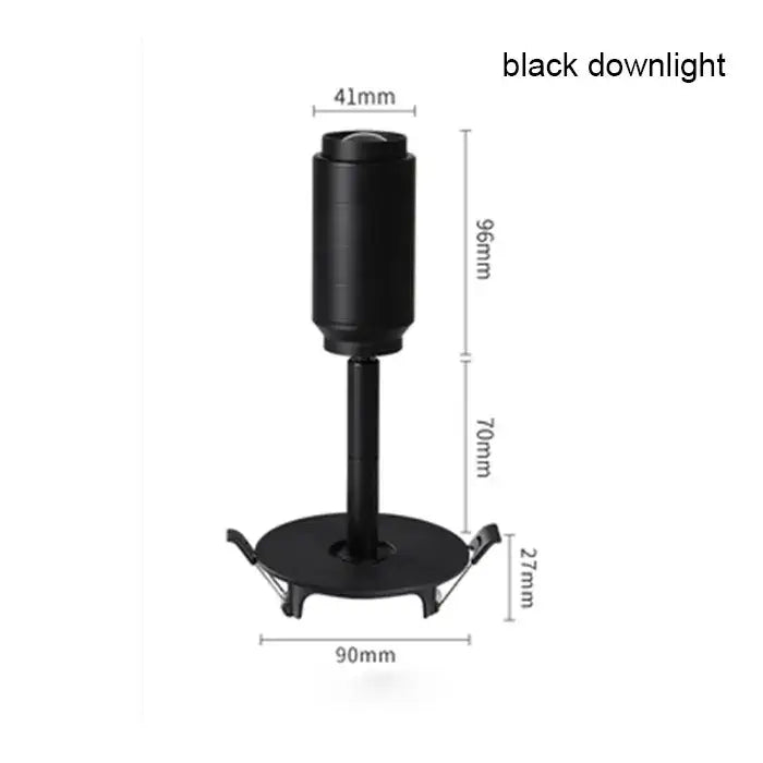 Modern black and white adjustable beam led ceiling lamp with black cylindrical metallic downlight by decorbites adjustable beam