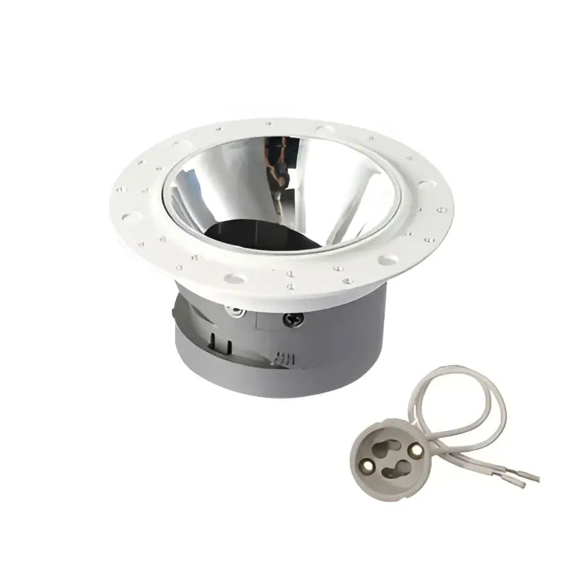 Modern black and white adjustable gu10 mr16 ceiling downlight with silver gray recessed spotlight and parabolic reflector decorbites